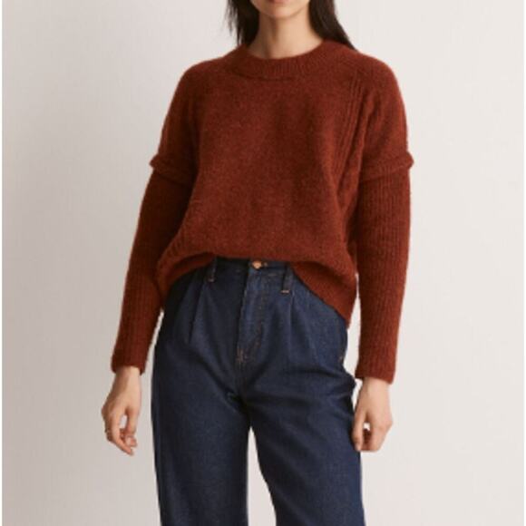 Madewell Women´s Heather Auburn Cable Havener Pullover...